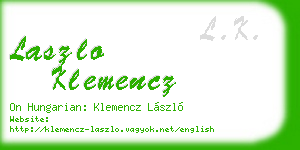 laszlo klemencz business card